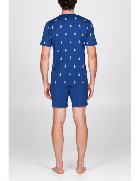 JULIPET PIGIAMA UOMO A SERAFINO MANICA CORTA E PANTALONE CORTO - FAETO