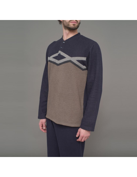 JULIPET PIGIAMA UOMO SERAFINO MANICA LUNGA E PANTALONE LUNGO - CERRETO