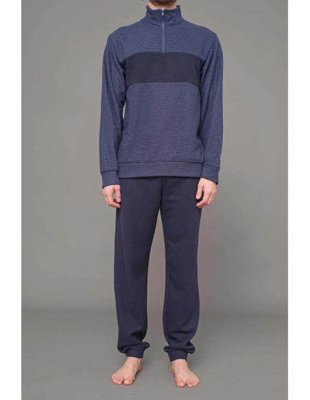 JULIPET PIGIAMA UOMO LUNGO CON ZIP MANICA LUNGA E PANTALONE LUNGO - CINISELLO