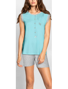 LIU JO PIGIAMA DONNA SMANICATO E PANTALONE CORTO - COT....
