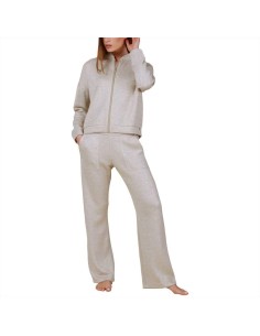 MARYHOME PIGIAMA DONNA APERTO CON ZIP MANICA LUNGA E...