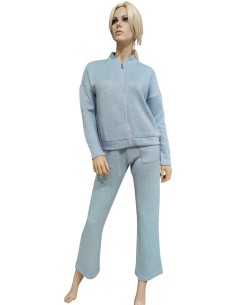 MARYHOME PIGIAMA DONNA APERTO CON ZIP MANICA LUNGA E... 2