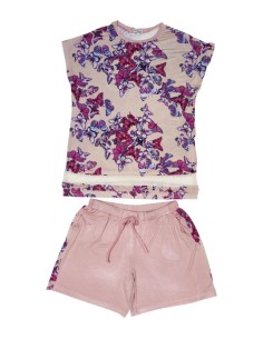 MARYHOME PIGIAMA DONNA GIROCOLLO MANICA CORTA E PANTALONCINO