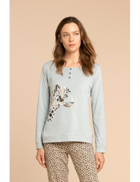 NOIDINOTTE PIGIAMA DONNA SERAFINO MANICA LUNGA E PANTALONE LUNGO