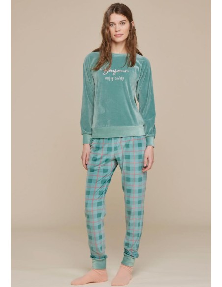 NOIDINOTTE PIGIAMA DONNA MANICA LUNGA E PANTALONE LUNGO