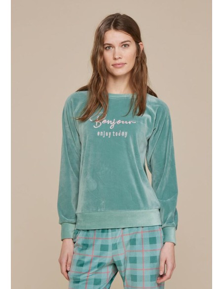 NOIDINOTTE PIGIAMA DONNA MANICA LUNGA E PANTALONE LUNGO