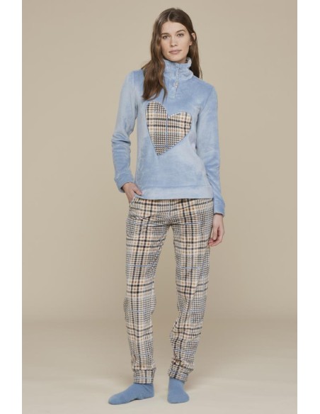 NOIDINOTTE PIGIAMA DONNA MANICA LUNGA E PANTALONE LUNGO