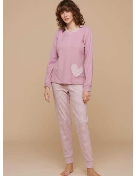 NOIDINOTTE PIGIAMA DONNA SERAFINO MANICA LUNGA E PANTALONE LUNGO