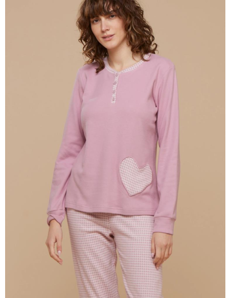 NOIDINOTTE PIGIAMA DONNA SERAFINO MANICA LUNGA E PANTALONE LUNGO