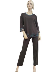 ANNETTE PIGIAMA DONNA A SERAFINO MANICA LUNGA E PANTALONE...