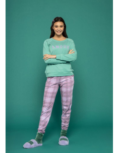 NOIDINOTTE PIGIAMA DONNA GIROCOLLO MANICA LUNGA E...