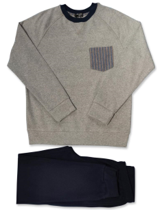 QBO PIGIAMA UOMO GIROCCOLO MANICA LUNGA E PANTALONE LUNGO