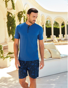 QBO PIGIAMA UOMO SERAFINO MEZZA MANCIA E PANTALONCINO