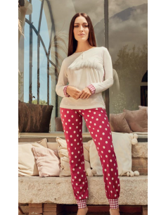 QBO PIGIAMA DONNA SERAFINO MANICA LUNGA E PANTALONE LUNGO