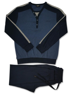 QBO PIGIAMA UOMO SERAFINO MANICA LUNGA E PANTALONE LUNGO