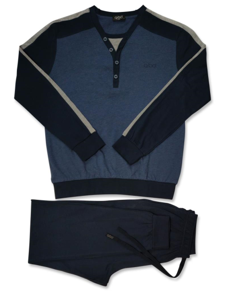 QBO PIGIAMA UOMO SERAFINO MANICA LUNGA E PANTALONE LUNGO