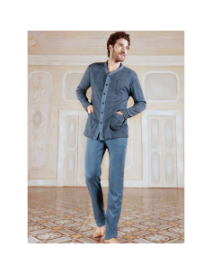 QBO PIGIAMA UOMO APERTO MANICA LUNGA E PANTALONE LUNGO