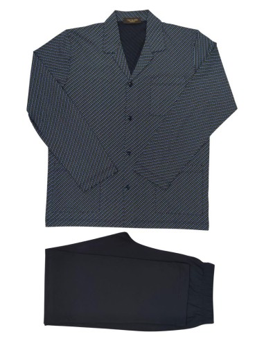 TRUSSARDI PIGIAMA UOMO APERTO MANICA LUNGA E...