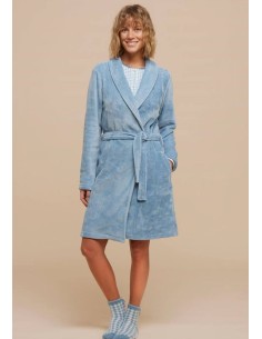 NOIDINOTTE VESTAGLIA DONNA INVERNALE IN CORAL FLEECE