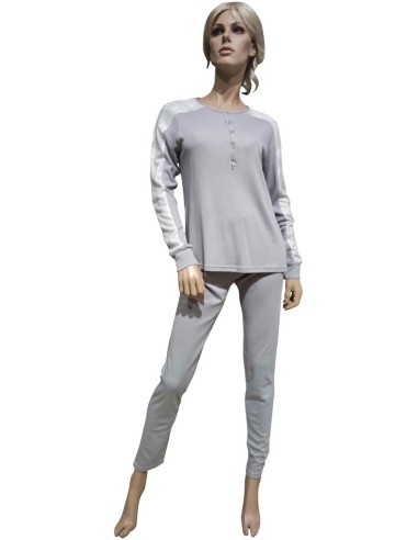 AMADINE PIGIAMA DONNA SERAFINO MANICHE LUNGHE E...