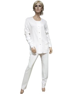 MANAM PIGIAMA DONNA APERTO MANICA LUNGA E PANTALONE LUNGO