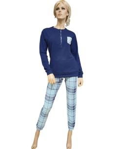 MANAM PIGIAMA DONNA SERAFINO MANICHE LUNGHE CON PANTALONE