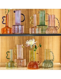 ANDREA FONTEBASSO VASO IN VETRO H19 CM CON MANICATURA - ART