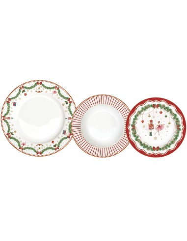 EASY LIFE SERVIZIO PIATTI NATALIZI 18 PEZZI -...