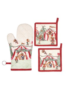 NUVOLE DI STOFFA SET GUANTO DA CUCINA E PRESINE - BEAR... 2