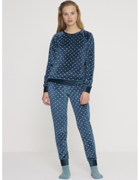 NOIDINOTTE PIGIAMA DONNA GIROCOLLO MANICA LUNGA E PANTALONE LUNGO - PETIT