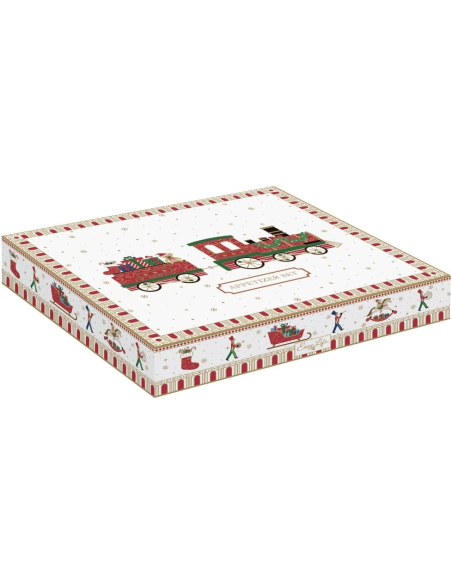 EASY LIFE SET APERITIVO CON 3 CIOTOLINE E VASSOIO IN BAMBOO - POLAR EXPRESS