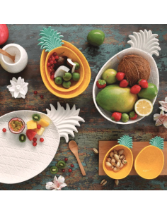 EASY LIFE ANTIPASTIERA CON 3 CIOTOLE ANANAS 29X11 CM -... 2