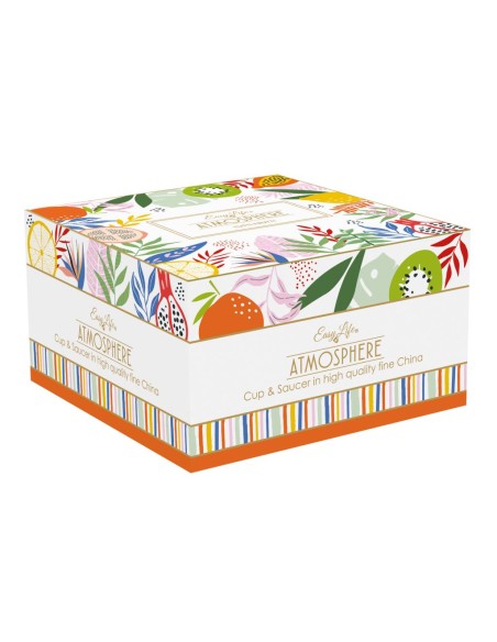 EASY LIFE TAZZA COLAZIONE CON PIATTINO 40 CL - TUTTI FRUTTI