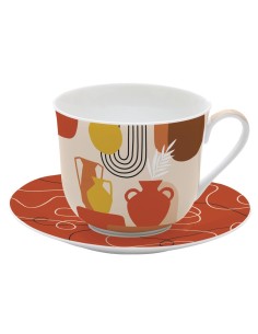 EASY LIFE TAZZA COLAZIONE CON PIATTINO 40 CL - TERRACOTTA
