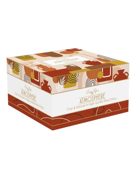 EASY LIFE TAZZA COLAZIONE CON PIATTINO 40 CL - TERRACOTTA