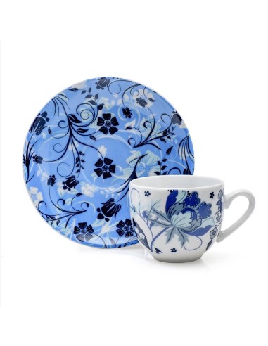 EVVIVA SET 6 TAZZE CAFFÉ CON PIATTINO 100 ML -...