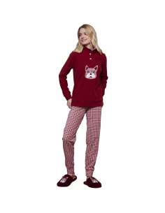 NOIDINOTTE PIGIAMA DONNA A LUPETTO MANICA LUNGA E...