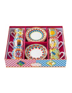EASY LIFE SET 6 TAZZE CAFFÈ CON PIATTINO 100 ML - SICILY