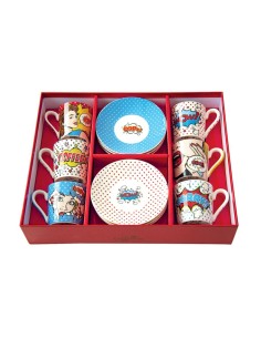 EASY LIFE SET 6 TAZZE CAFFÈ CON PIATTINO 100 ML - POP ART