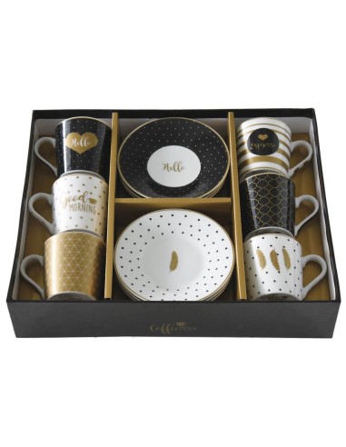 EASY LIFE SET 6 TAZZE CAFFÈ CON PIATTINO 100 ML...