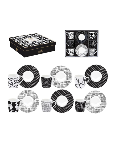 EASY LIFE SET 6 TAZZE CAFFÈ CON PIATTINO 100 ML...