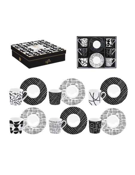 EASY LIFE SET 6 TAZZE CAFFÈ CON PIATTINO 100 ML - GRAFFITI