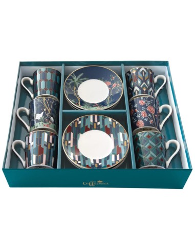 EASY LIFE SET 6 TAZZE CAFFÈ CON PIATTINO 100 ML...