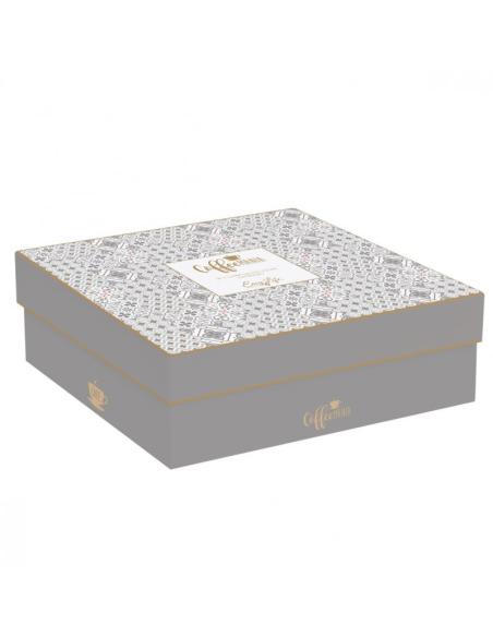 EASY LIFE SET 6 TAZZE CAFFÈ CON PIATTINO 100 ML - TILES GREY