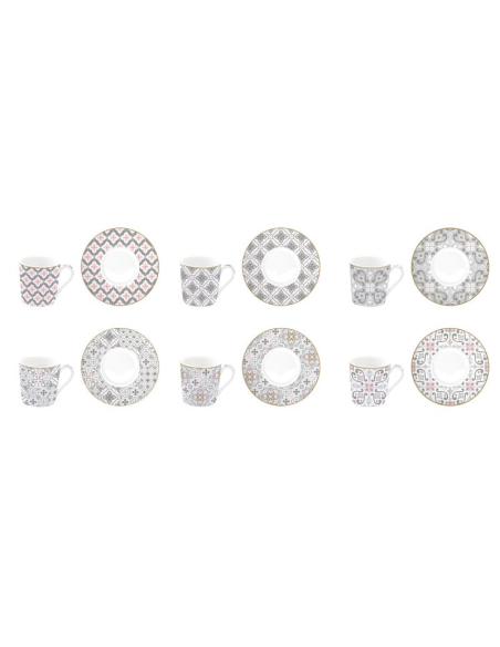 EASY LIFE SET 6 TAZZE CAFFÈ CON PIATTINO 100 ML - TILES GREY