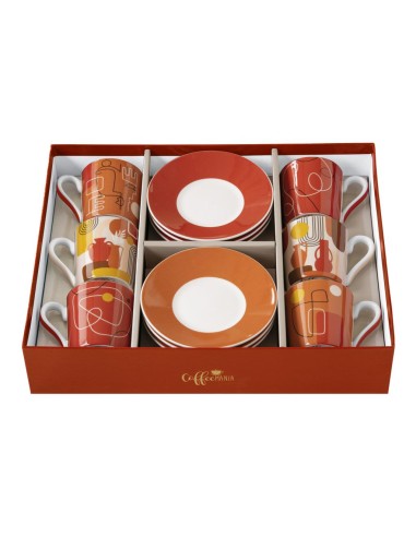 EASY LIFE SET 6 TAZZE CAFFÈ CON PIATTINO 100 ML...
