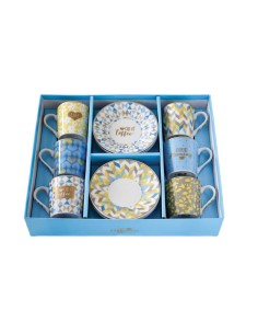 EASY LIFE SET 6 TAZZE CAFFÈ CON PIATTINO 100 ML - CUP OF...