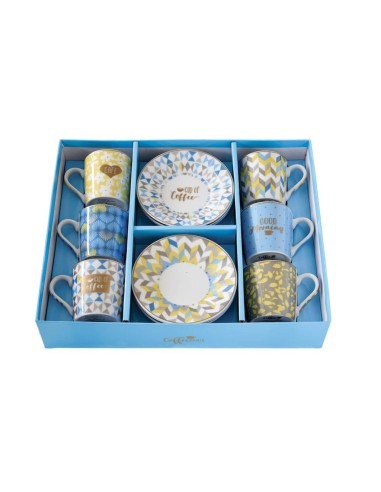 EASY LIFE SET 6 TAZZE CAFFÈ CON PIATTINO 100 ML...