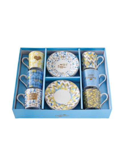 EASY LIFE SET 6 TAZZE CAFFÈ CON PIATTINO 100 ML - CUP OF COFFEE