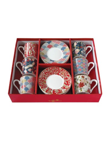 EASY LIFE SET 6 TAZZE CAFFÈ CON PIATTINO 100 ML...